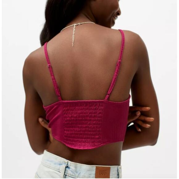 Urban Outfitters UO Rina Triangle Cami Burgundy Red Corset Top Size XS - Picture 3 of 14
